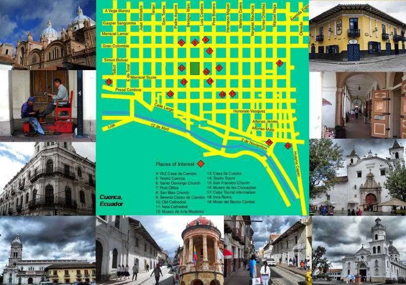  THINGS TO DO IN CUENCA, ECUADOR: Map of Old Town Cuenca.