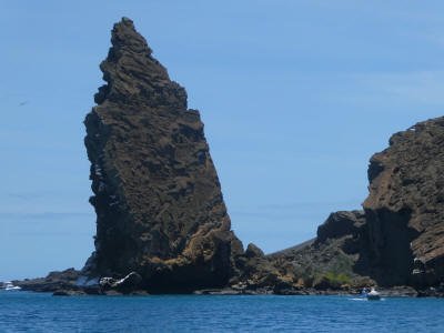 BARTOLOME GALAPAGOS DAY TRIP: The Pinnacle Rock is a giant basalt monolith at Bartolome.